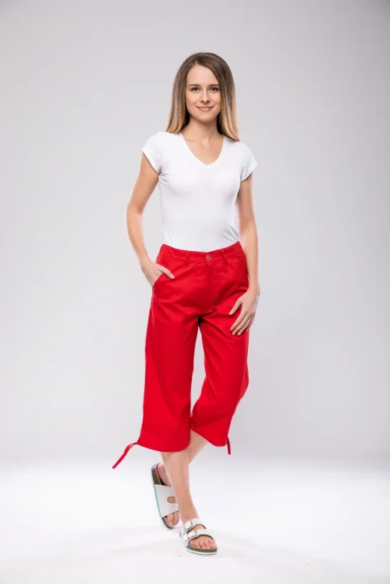 Kalhoty tříčtvrteční LEAH - Barva: Bílá, Velikost: 2XL