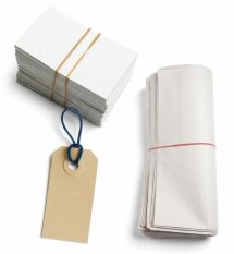 Kancelářské gumičky na svazování tiskovin.