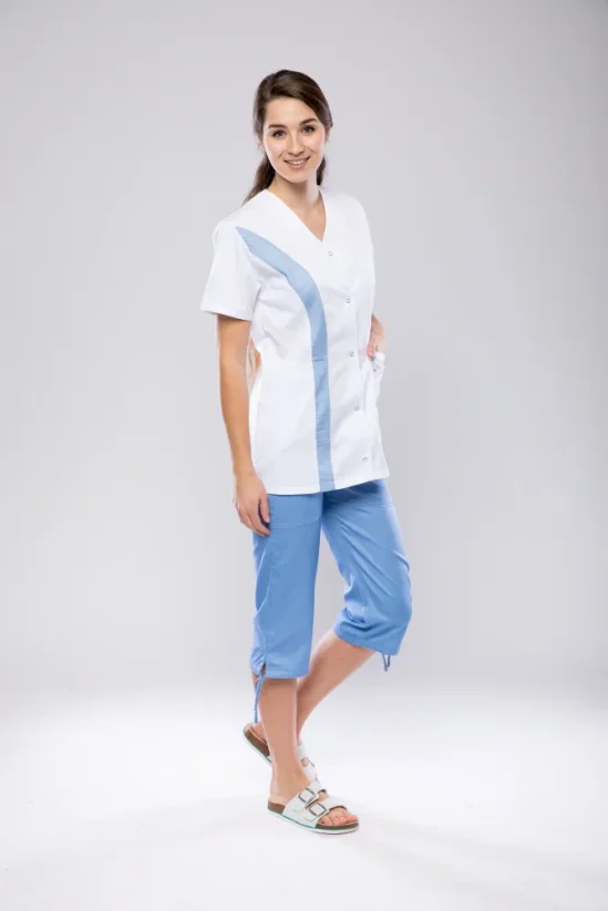 Kalhoty tříčtvrteční LEAH - Barva: Bílá, Velikost: 2XL